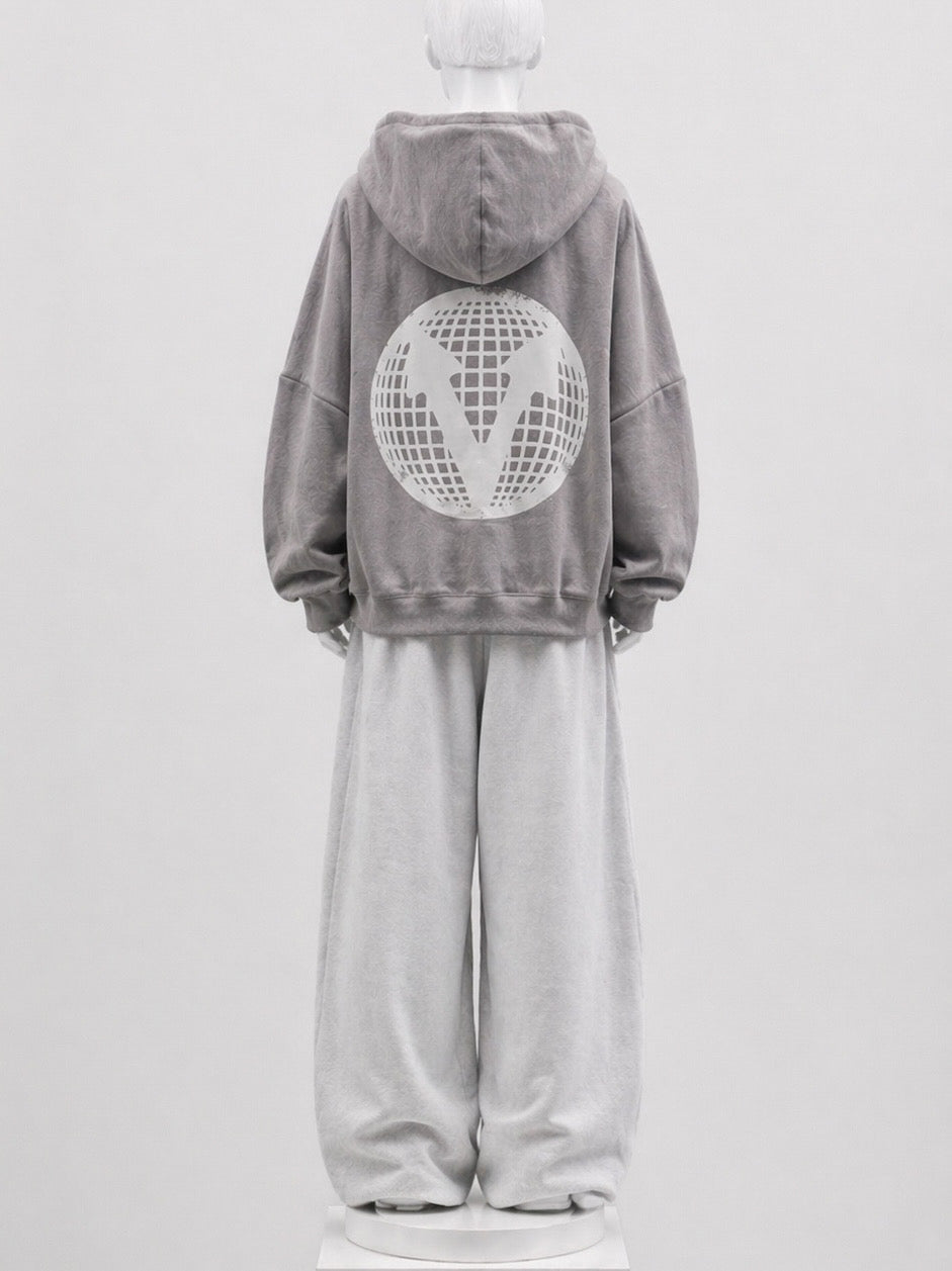 Washed Blue Views Collab Cotton Hoodie